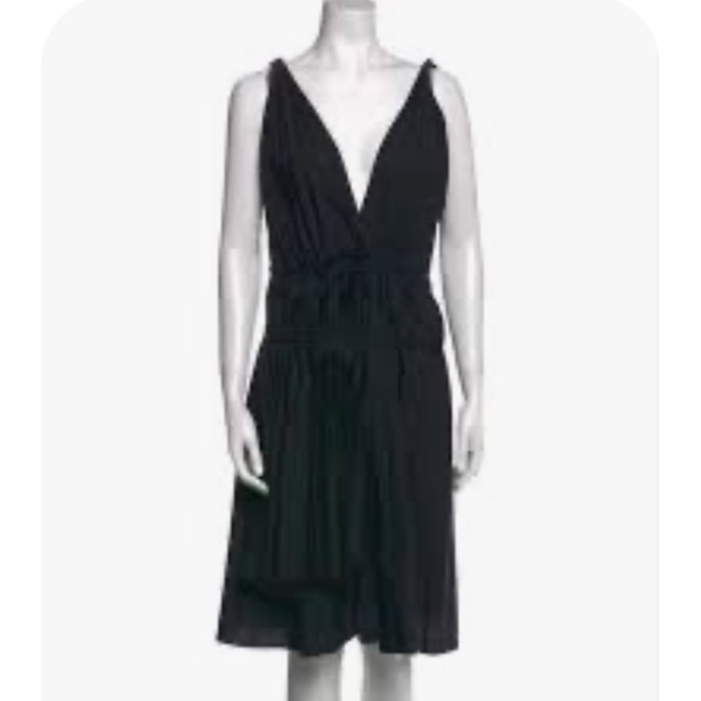 Tome Black Sleeveless V Neck Dress